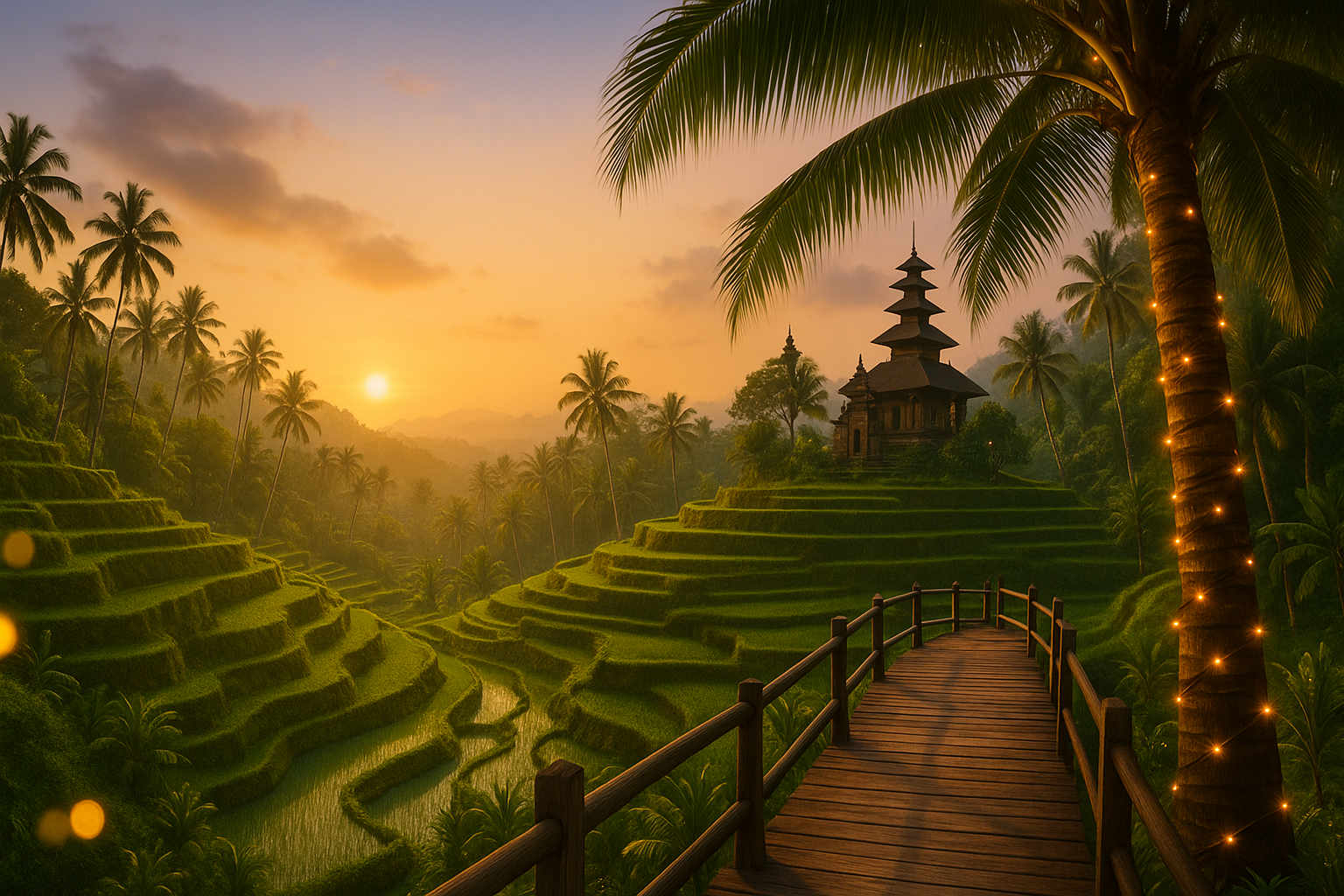 Weihnachten & Silvester auf Bali – Reisterrassen & Tempel in tropischer Landschaft